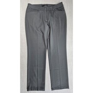 Oobe Women's Pants Dark Gray Flat Front Straight Leg Microfiber Business Sz 8x31